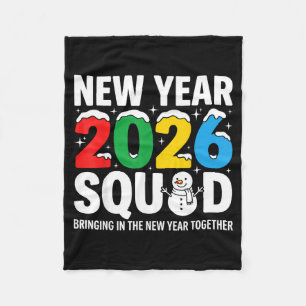 New Year 2026 Squad Party Ringing In Together Happ Fleece Blanket