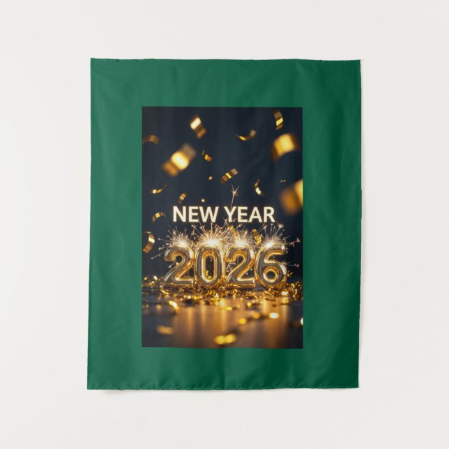 New Year 2026 Tapestry - Custom Luxe Wall Hanging (Front)