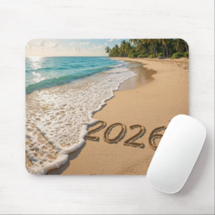 New Year 2026 Tropical Beach Mouse Pad