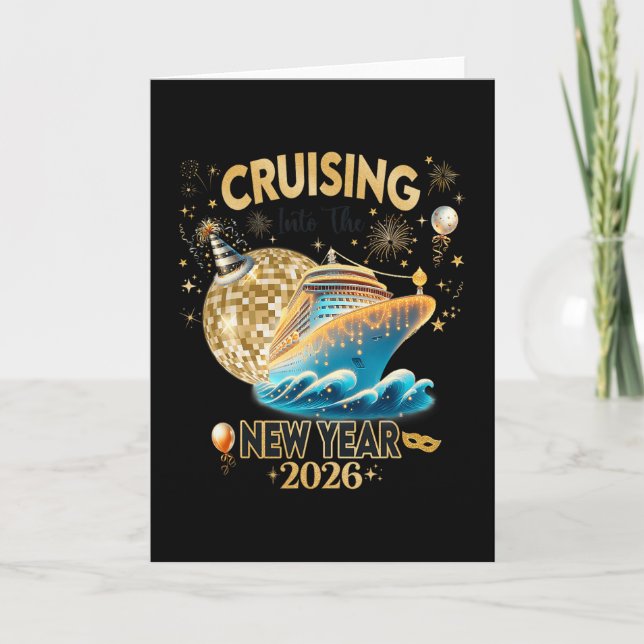 New Year 2026 Yacht Cruise Ship Nye Party Matching Card (Front)
