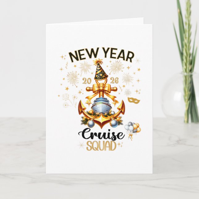 New Year 2026 Yacht Cruise Ship Nye Party Matching Card (Front)