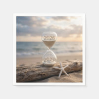 New Year 2027 Beach Hourglass