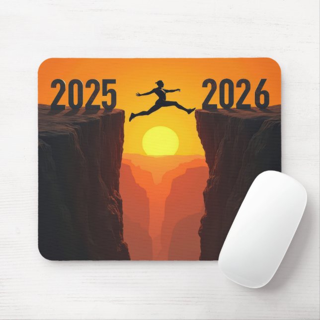 New Year 2027 Canyon Jump Mouse Pad (With Mouse)