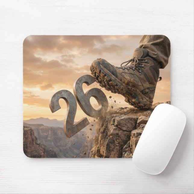 New Year 2027 Hiking Boots Mouse Pad (With Mouse)