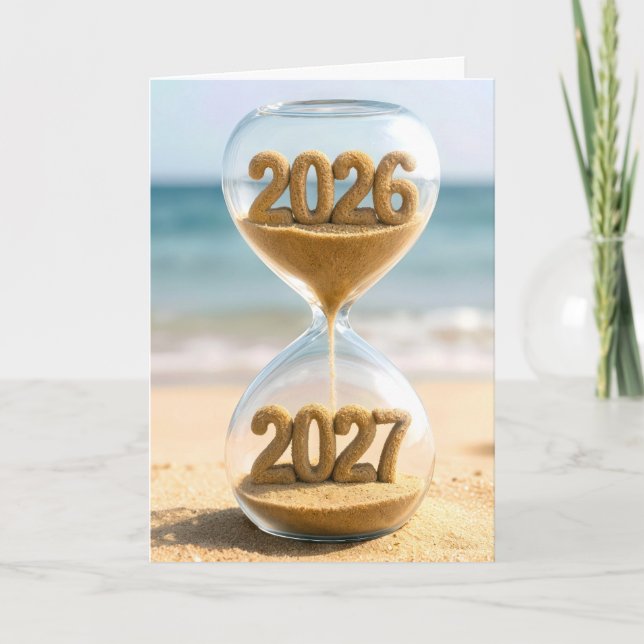 New Year 2027 Sand Timer Card (Front)