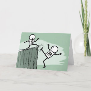 New Year 2027 Stick Figure People Humour Holiday Card