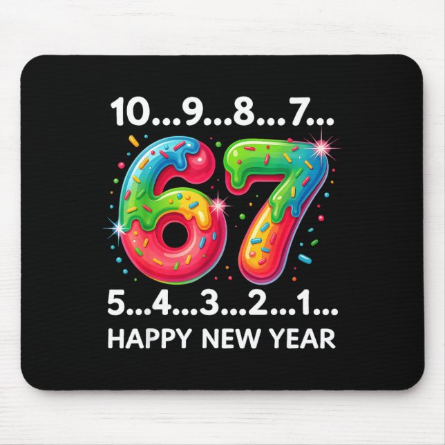 New Year 67 Candy Countdown Funny Happy New Year 2 Mouse Pad (Front)