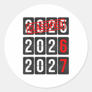 New Year 67 Six Seven Countdown New Year 2026 2027 Classic Round Sticker