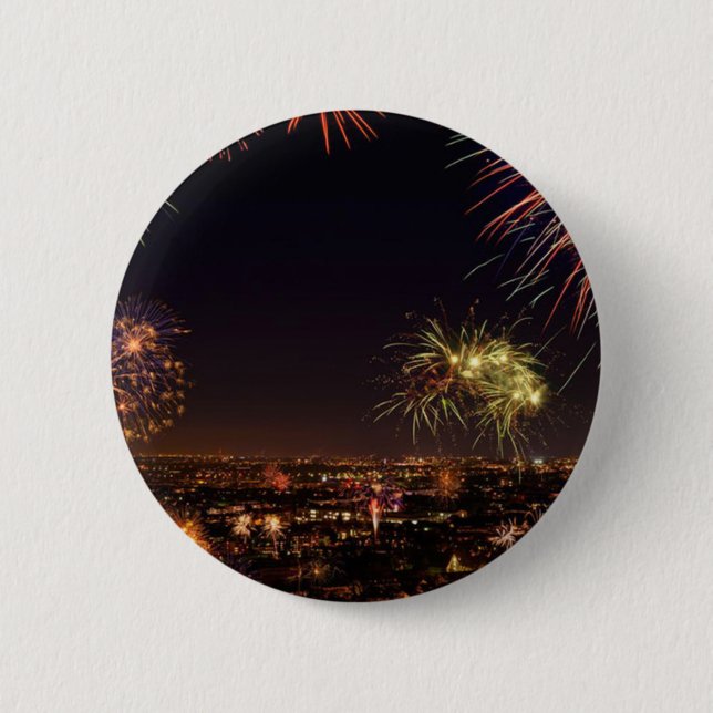 New Year 6 Cm Round Badge (Front)