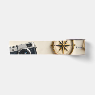 New Year Adventure Wishes with Travel Map Aeroplan Satin Ribbon
