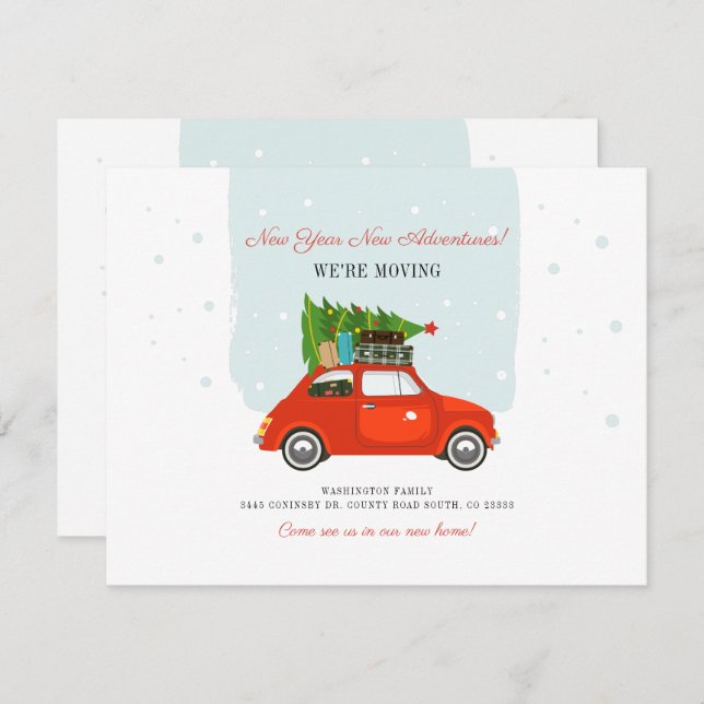 New Year Adventures Change of Address Moving Card (Front/Back)