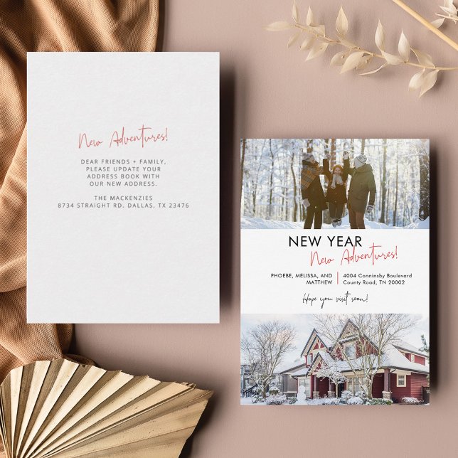 New Year Adventures Home Christmas Holiday Moving Card (Creator Uploaded)