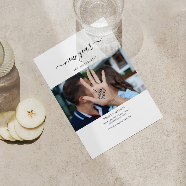 New Year Adventures Photo Save The Date Card (Creator Uploaded)