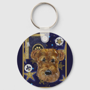NEW YEAR AIREDALE KEY RING