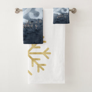 NEW YEAR AND CHRISTMAS BATH TOWEL SET