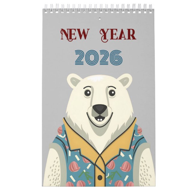 New Year and funny and happy animals Calendar (Cover)