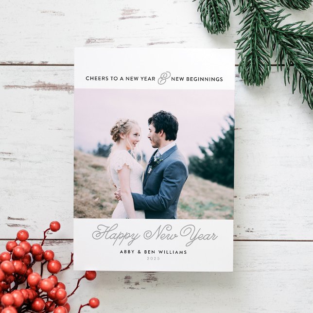 New Year and New Beginnings New Year Photo Card (Creator Uploaded)