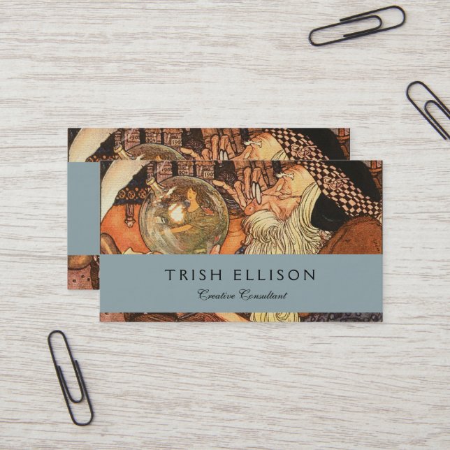 New Year Antique Father Time  Business Card (Front/Back In Situ)