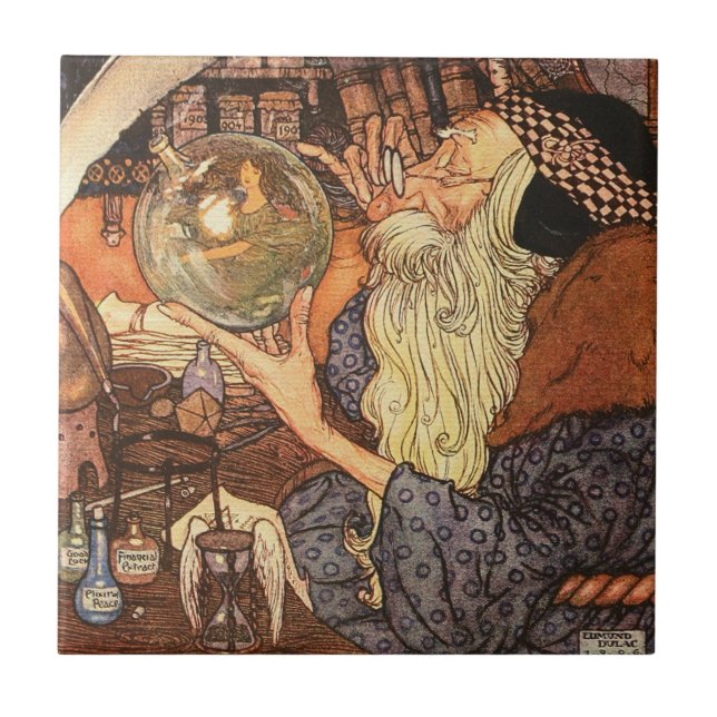 New Year Antique Father Time  Ceramic Tile (Front)