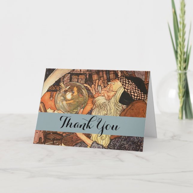 New Year Antique Father Time  Thank You Card (Front)