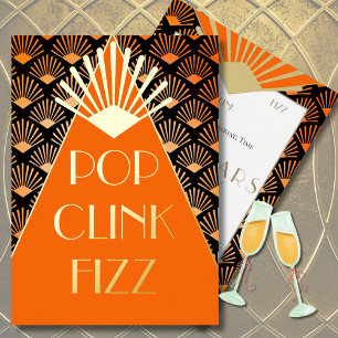 New Year Art Deco Pop Clink Fizz Glamourous