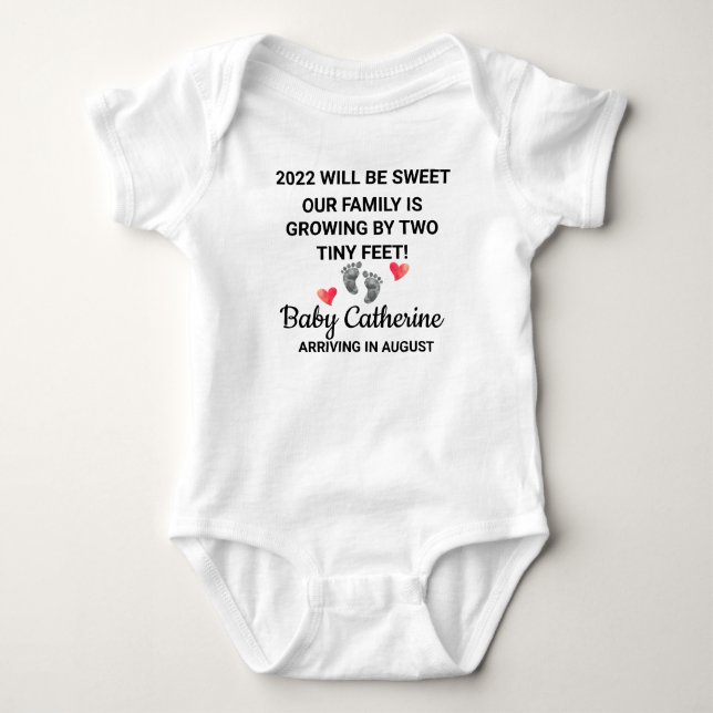 New Year Baby Announcement Bodysuit (Front)
