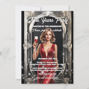 New Year bachelorette glitz glam singles party Invitation