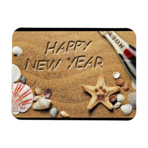 New Year Beach Flexible Magnet
