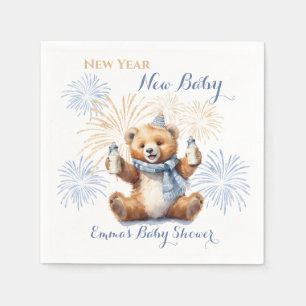 New Year Blue Boy Baby Shower Napkins