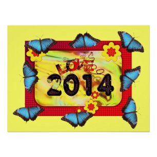 New-Year Butterfly Pattern Office Peace Destiny Poster