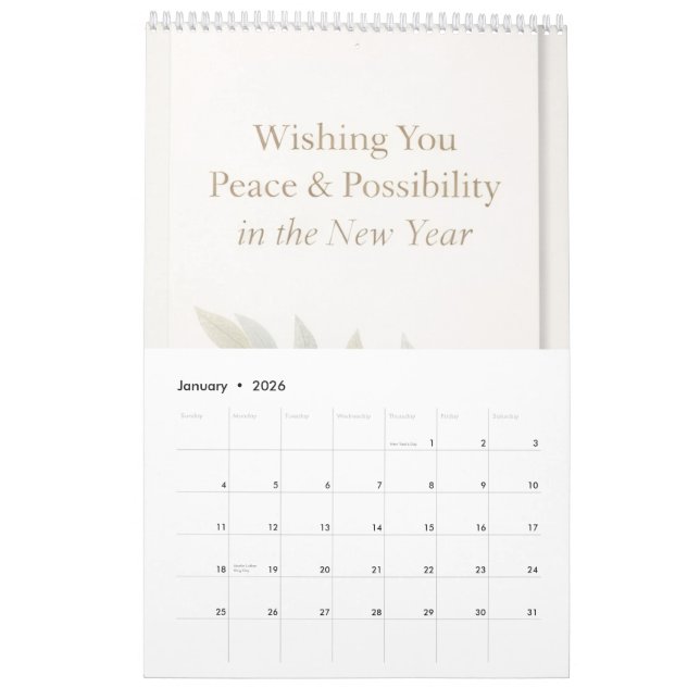 New year calendar  (Jan 2026)
