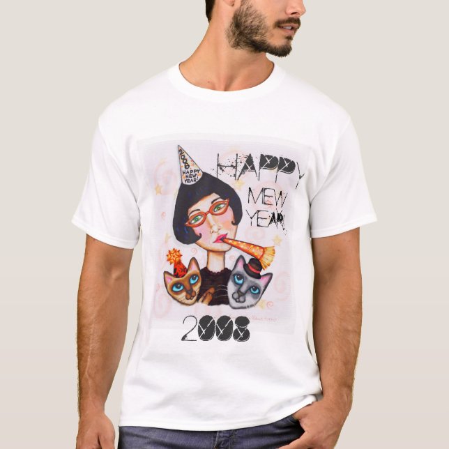 New Year Cat Lady T-Shirt (Front)