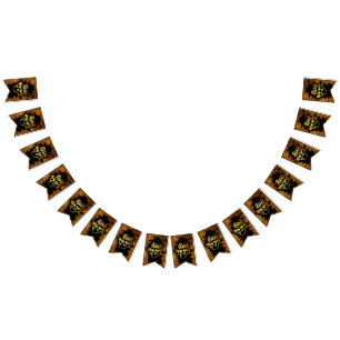 New Year Celebration Party Pine Gold Business Gala Bunting