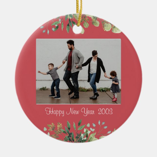 New Year Ceramic Circle Ornament (Front)