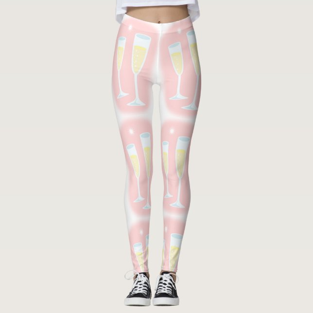 new year Champagne glasses Leggings (Front)