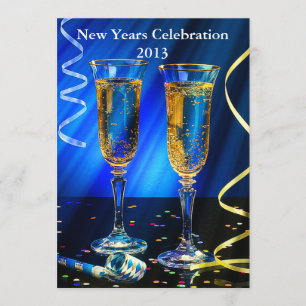 New Year Champagne Toast Invitation