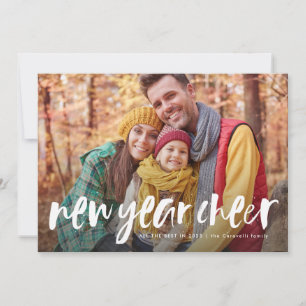 New year cheer playful funky writing photo card