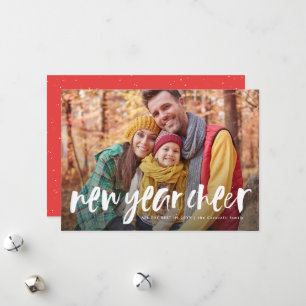 New year cheer playful modern photo card
