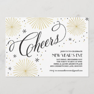 New Year Cheers New Years Party Invitation