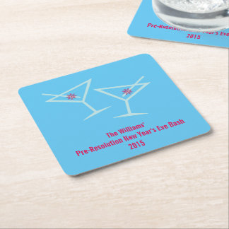 New Year Cheers (Personalised) Square Paper Coaster