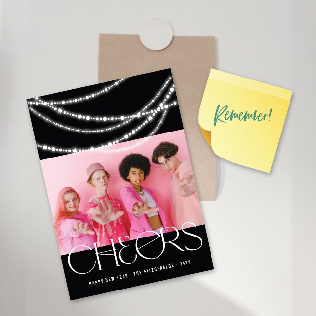 New Year Cheers Sparkling Lights Magnetic Card (Creator Uploaded)