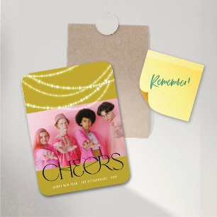 New Year Cheers Sparkling Lights Stylish Photo Magnet