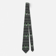 New Year Christmas Black Green Pixel Pattern