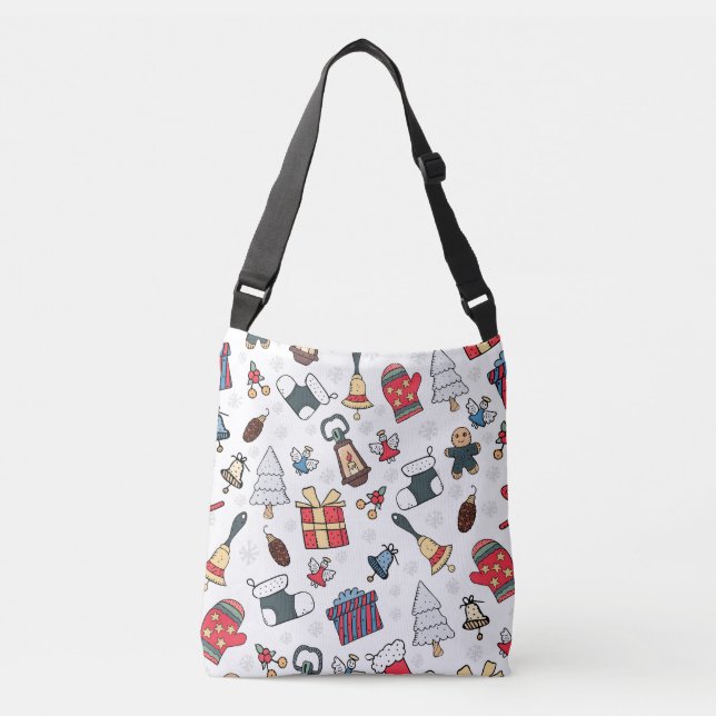 New Year: Christmas Holiday Pattern. Crossbody Bag (Front)