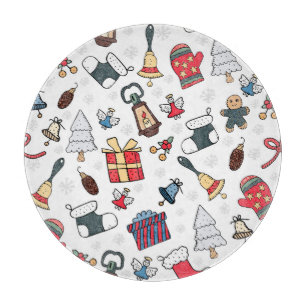 New Year: Christmas Holiday Pattern. Cutting Board