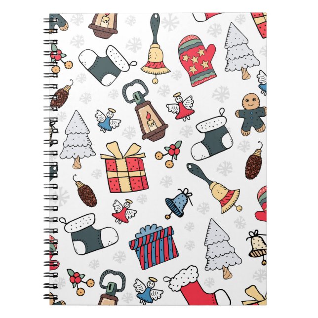 New Year: Christmas Holiday Pattern. Notebook (Front)