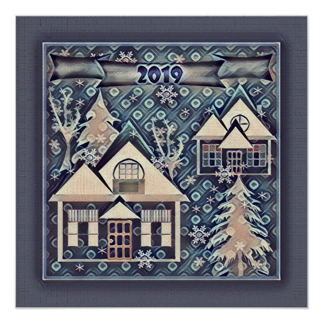 New year, Christmas Poster (Front)