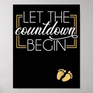 New Year Christmas Pregnancy Announcement Countdow Poster