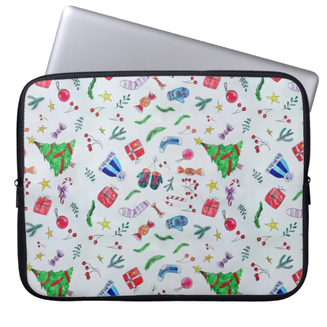 New year christmas winter laptop sleeve (Front)