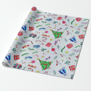 New year christmas winter wrapping paper